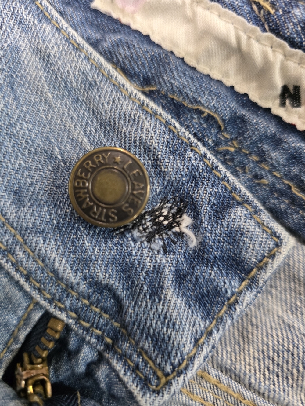 Vintage Y2K NPJ Floral Embroidered, Contrast Pocket Jeans Size Medium - Picture 7 of 8